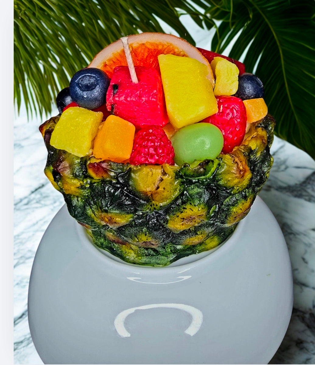 Pineapple bowl 3 wick candle